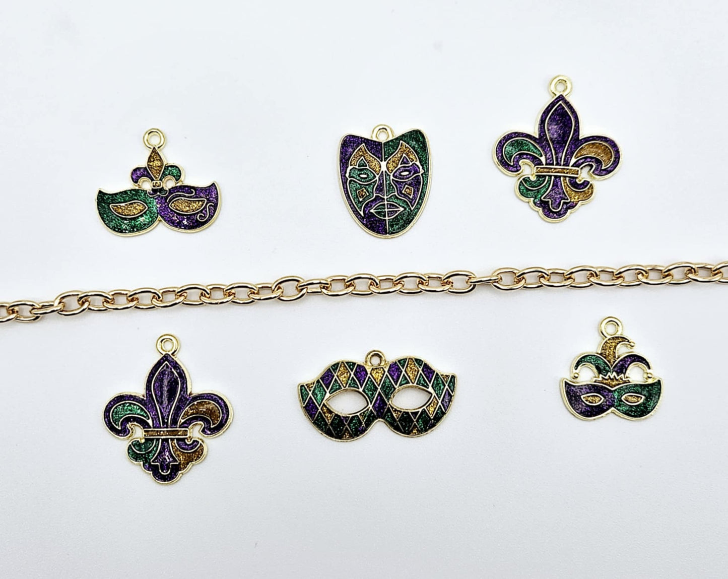 Mardi Gras Charm Bracelets