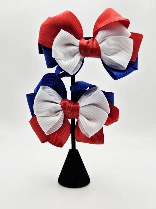 Red, White & Blue Hair Clips