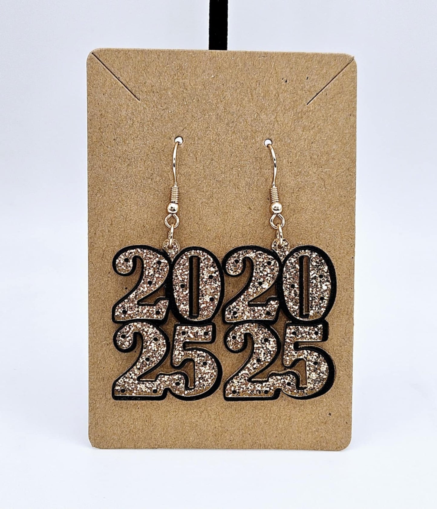 "2025" Glitter Earrings
