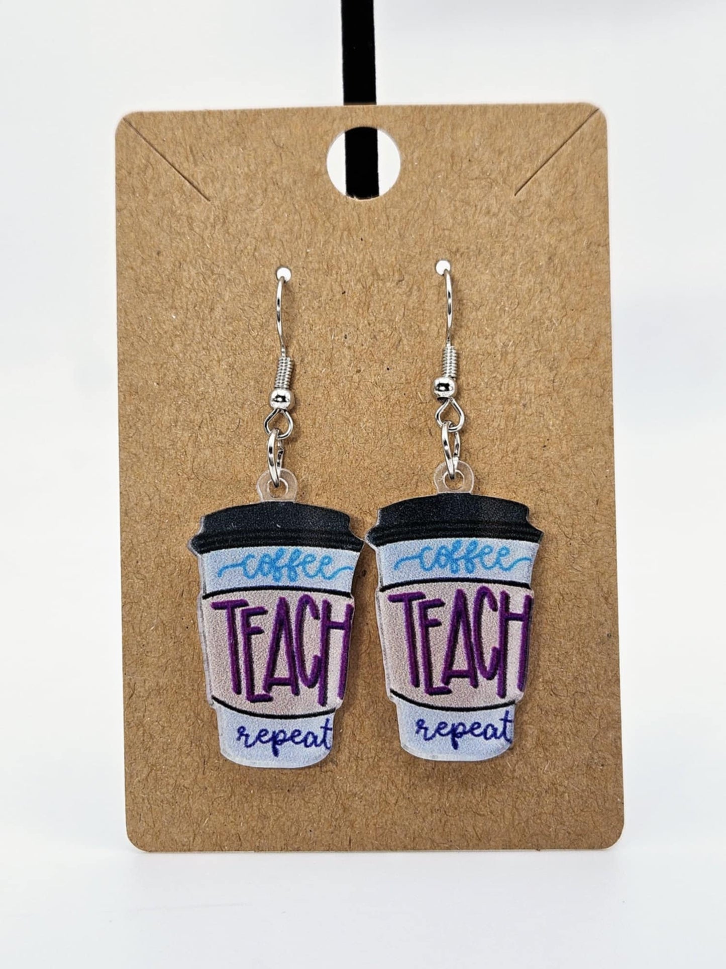 "Coffee, Teach, Repeat" Earrings