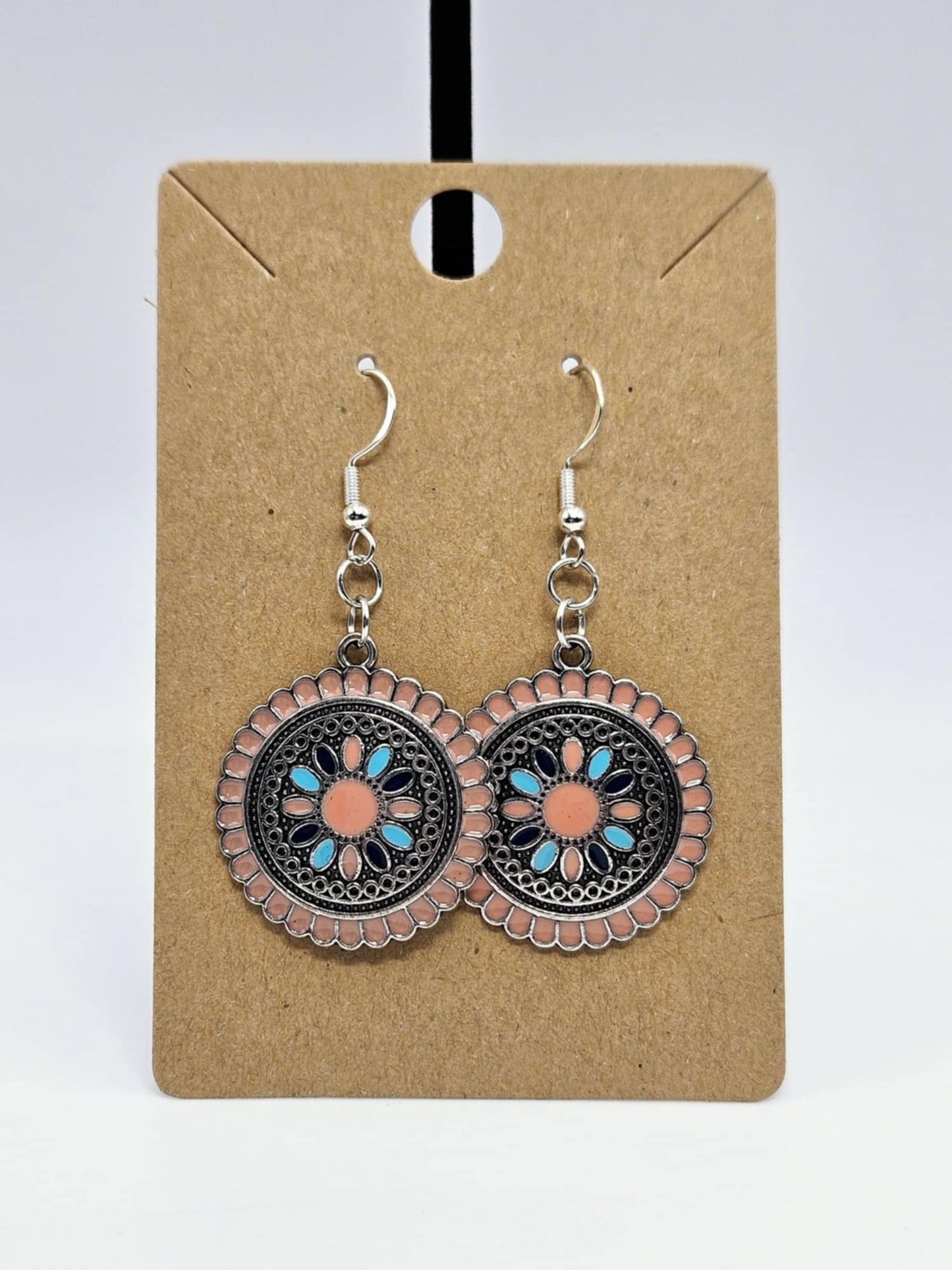 Round Light Pink Earrings
