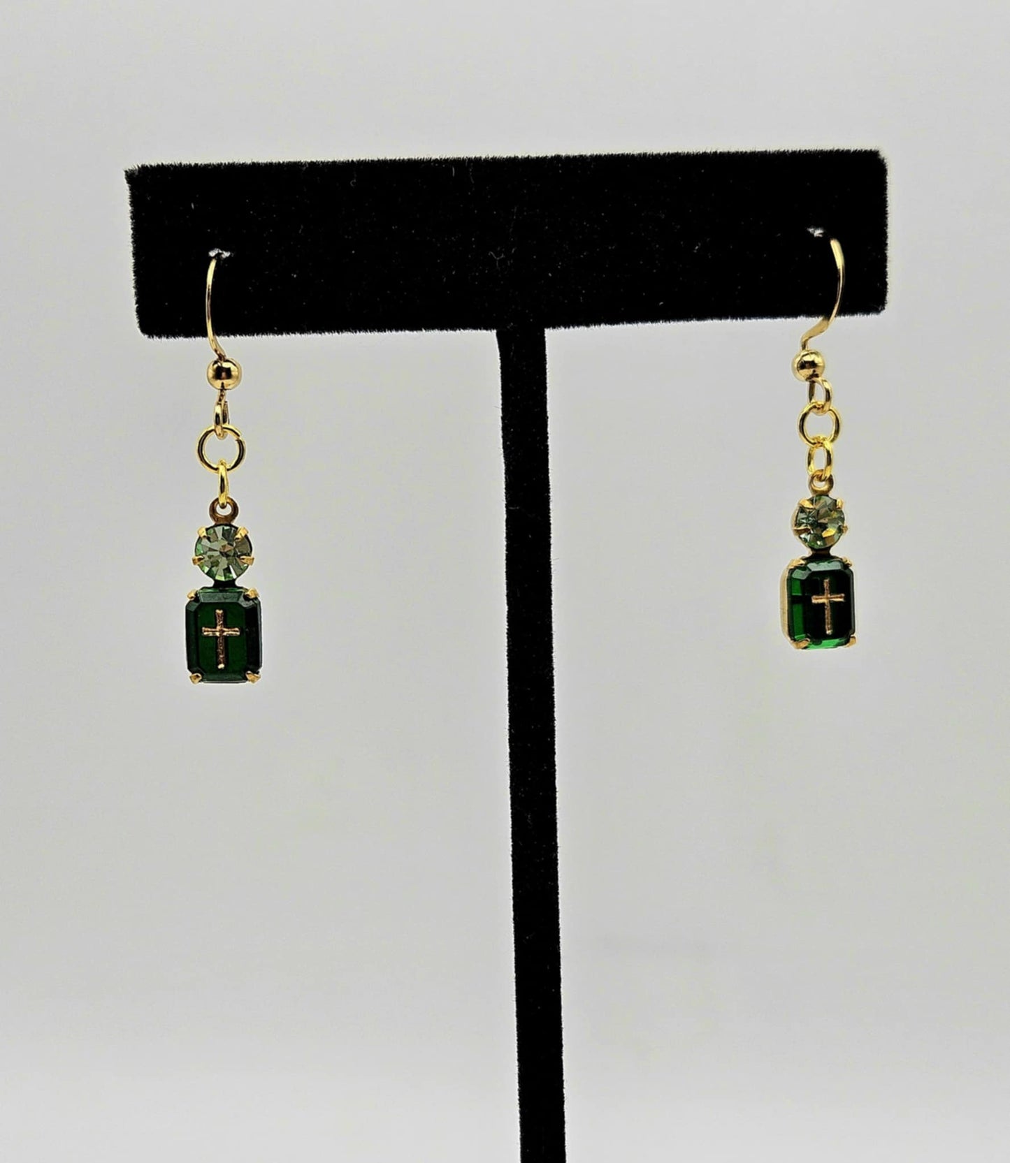Vintage Intaglio Earrings - Red, Green, or Blue
