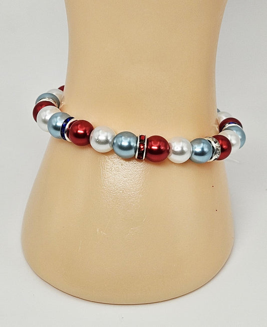 RWB Rhinestone Bracelet