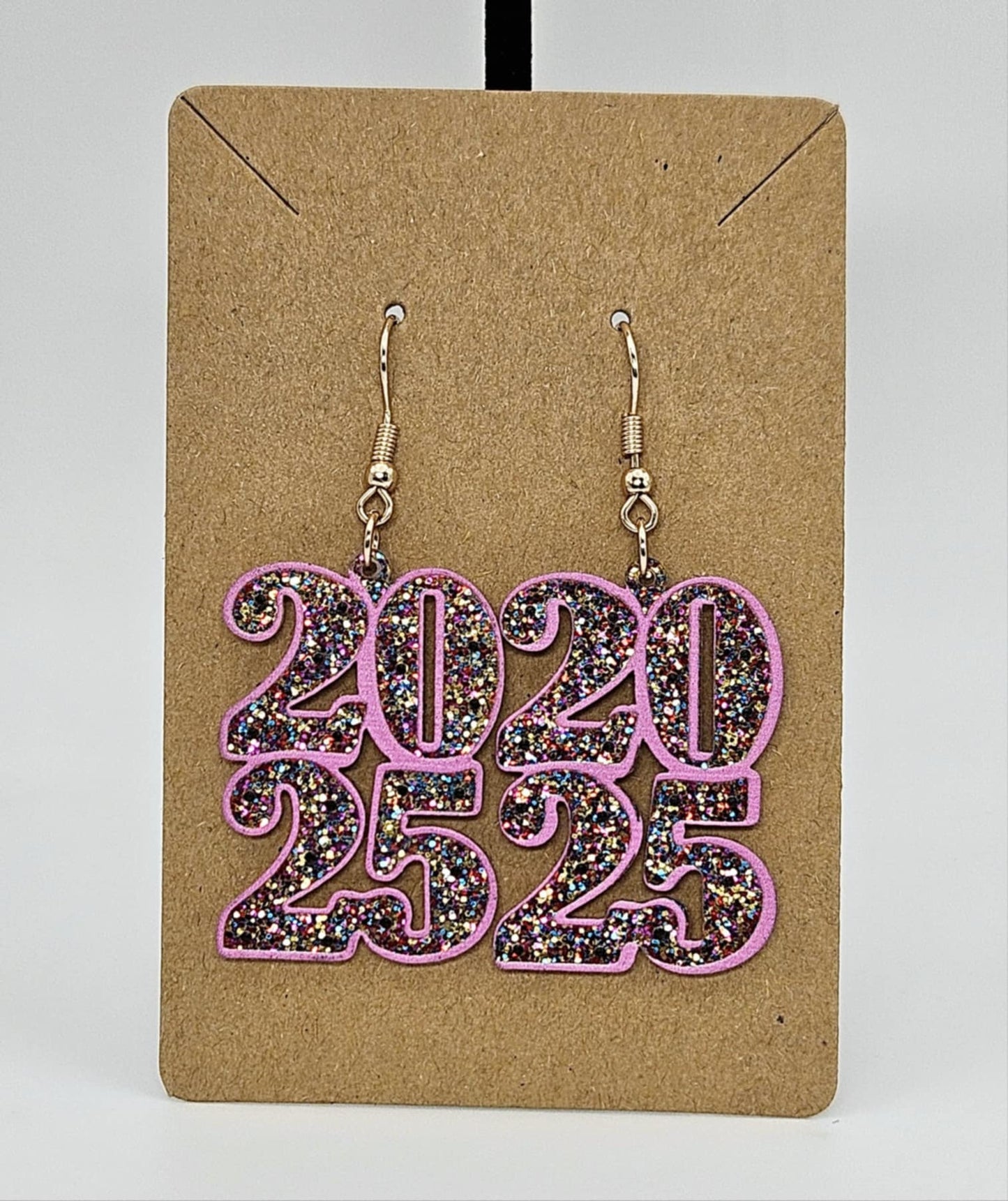 "2025" Glitter Earrings