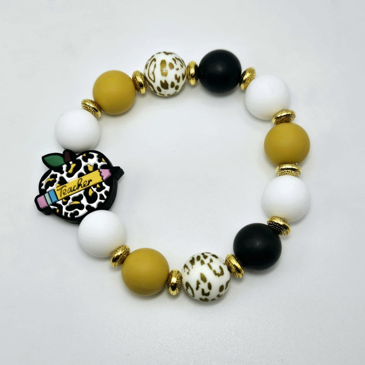 Leopard "Teacher" Keychain Bracelet