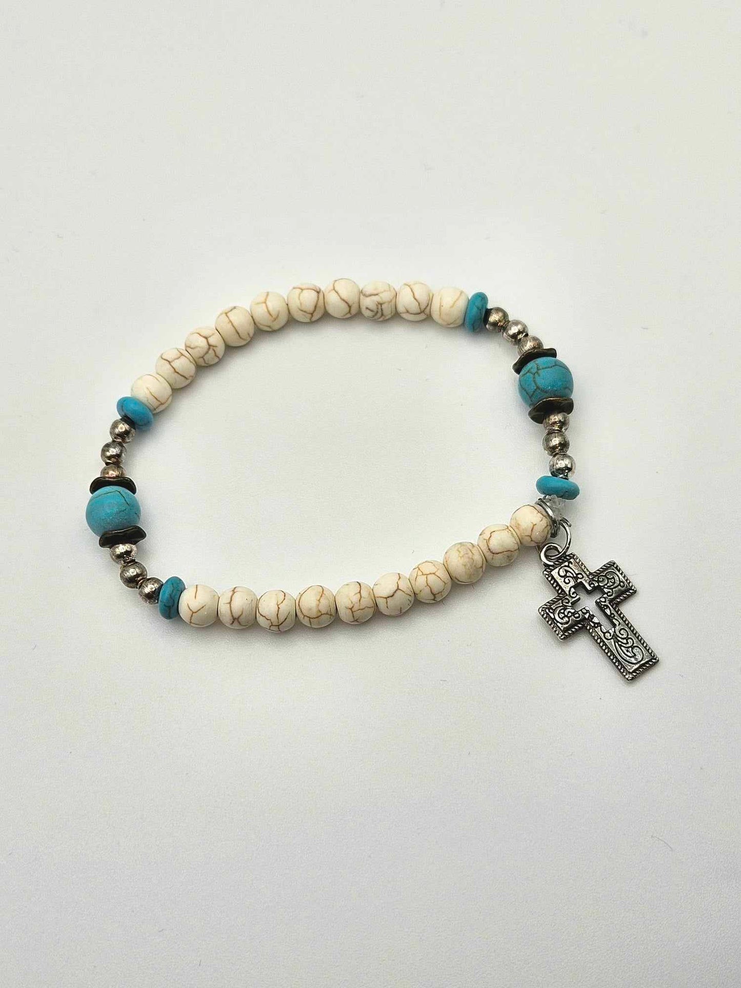White Southwest Stretch Bracelet