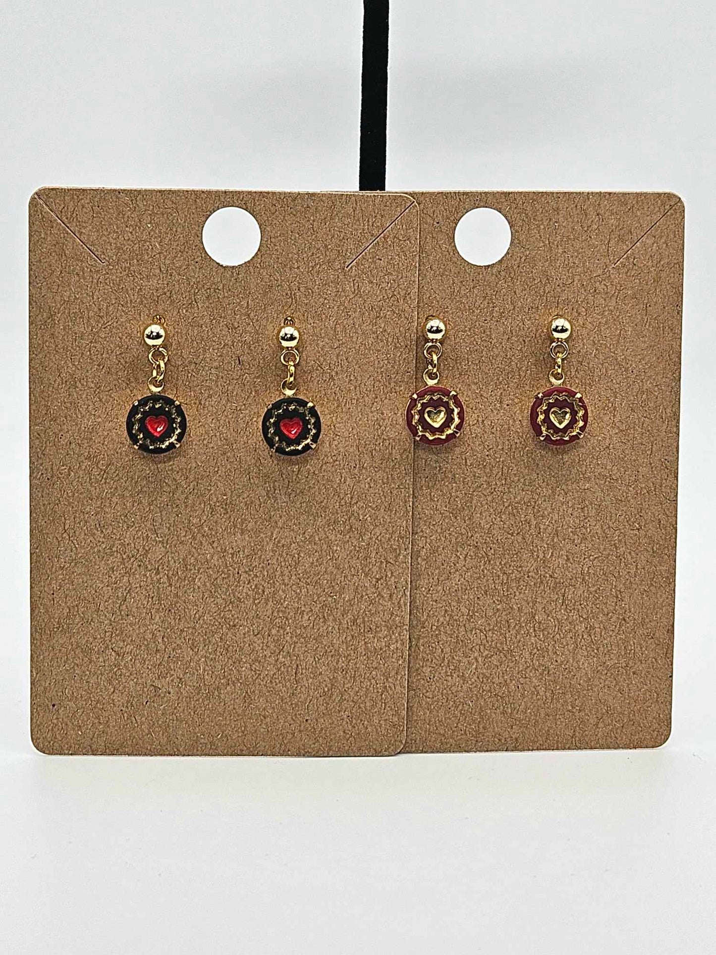 Vintage Glass Heart Studs