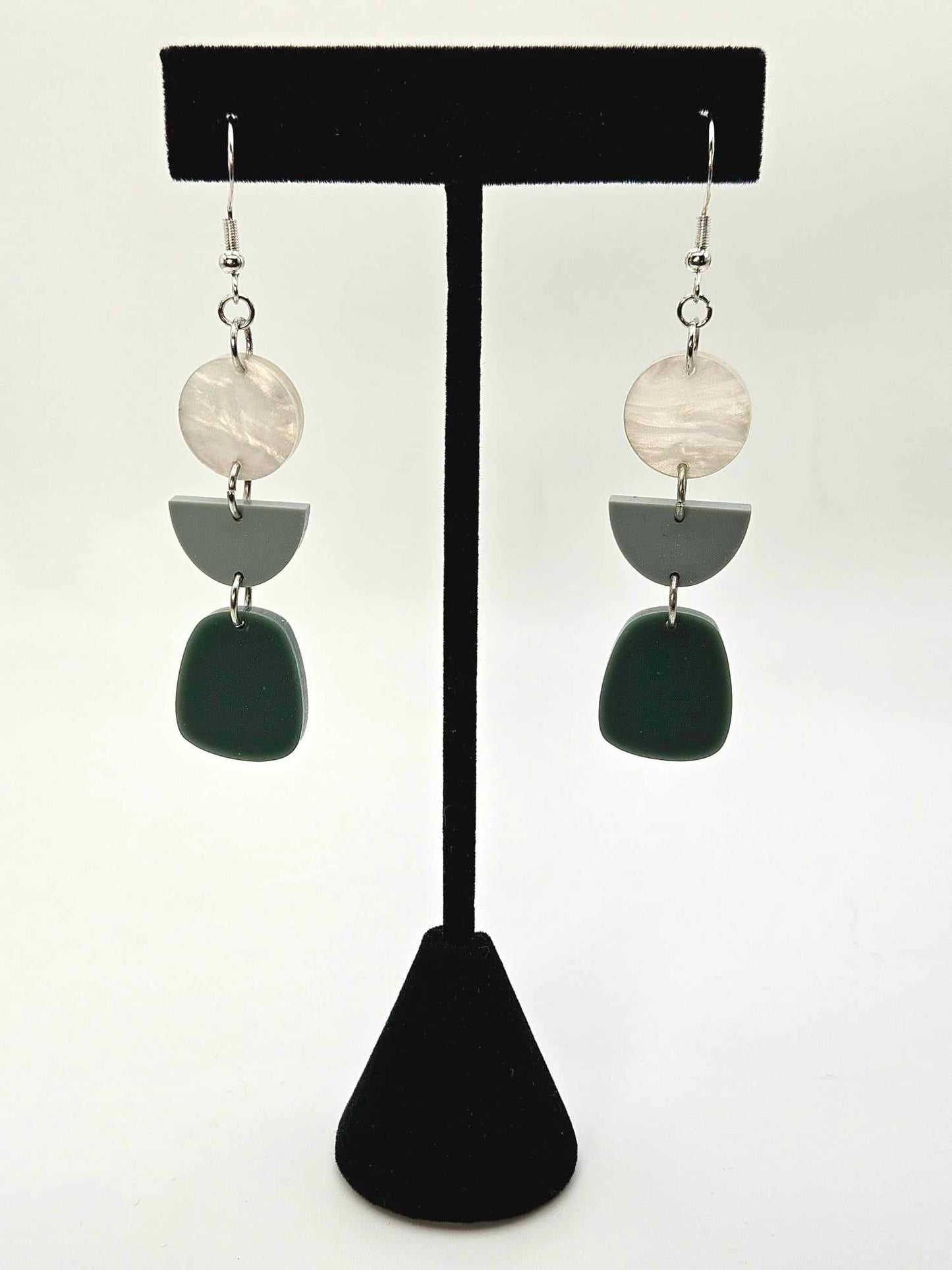 Three-tier Sage Earrings