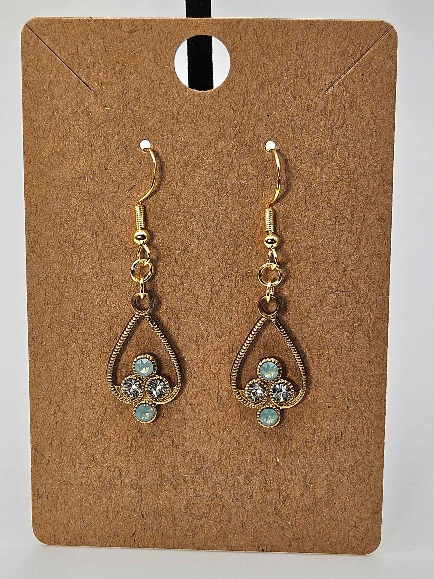 Chrysolite & Green Opal Antique Earrings