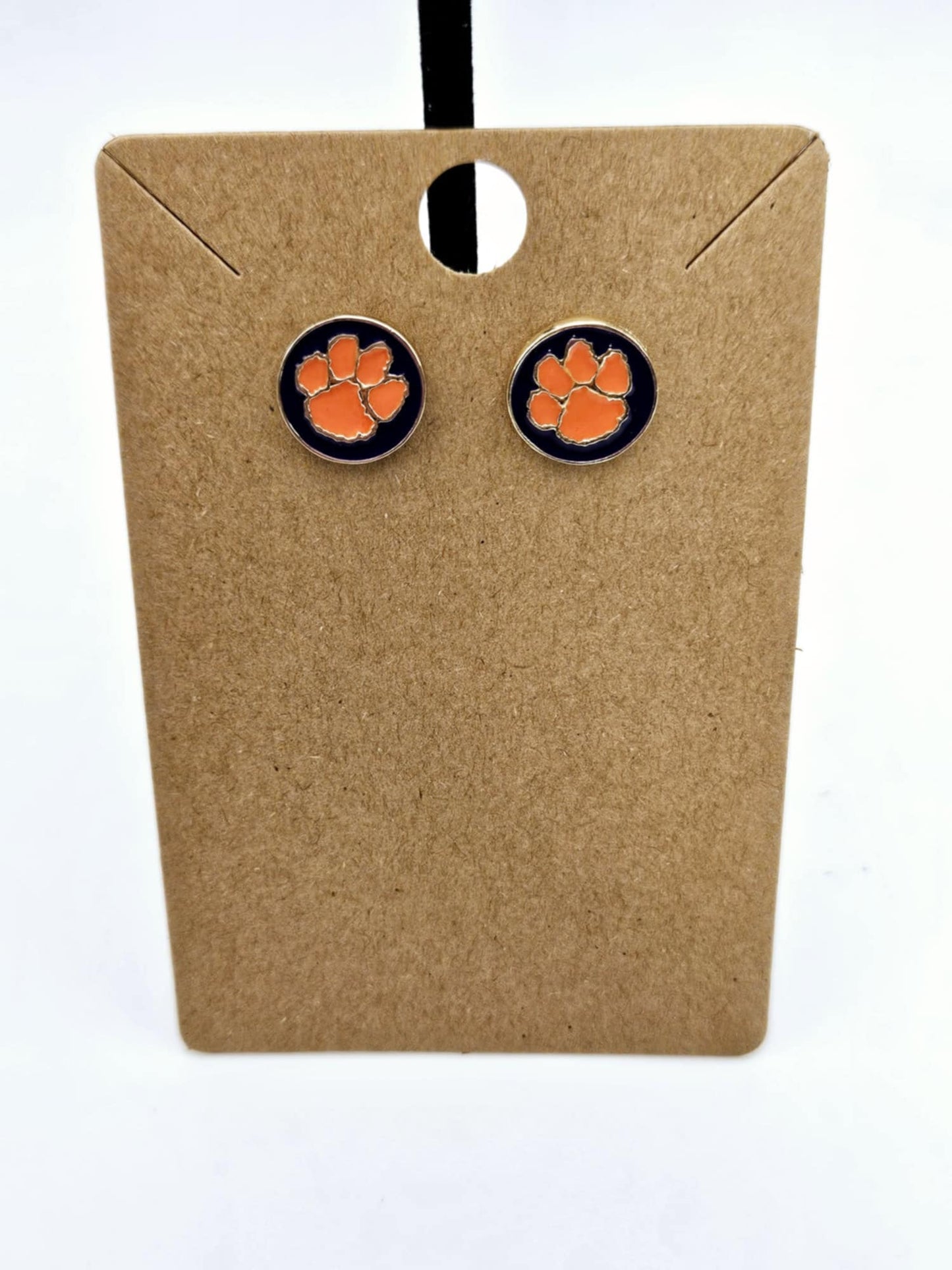 Purple & Orange Paw Studs