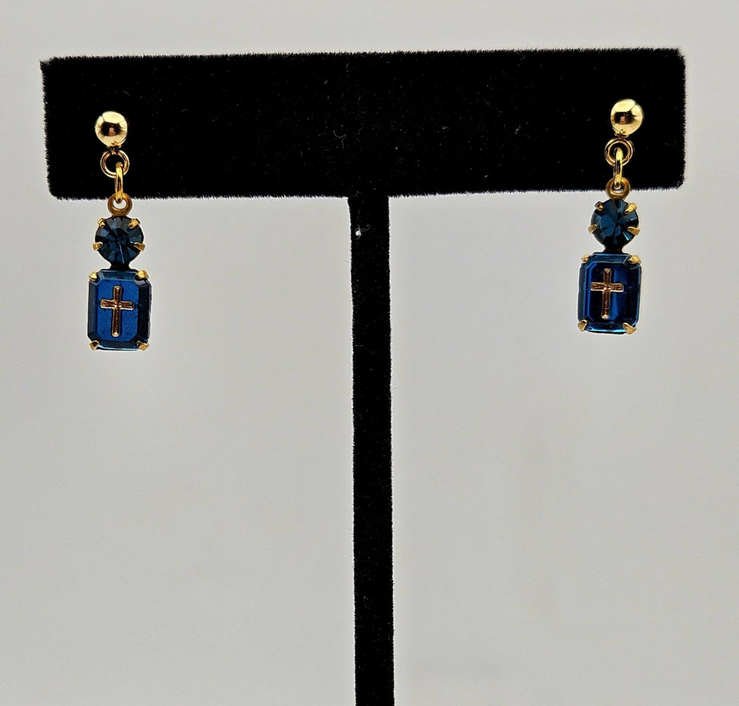 Vintage Intaglio Earrings - Red, Green, or Blue