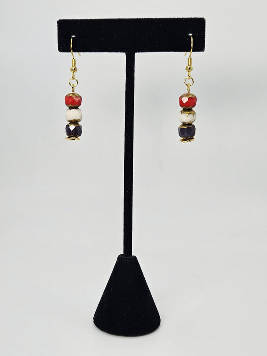 RWB Beaded Earrings