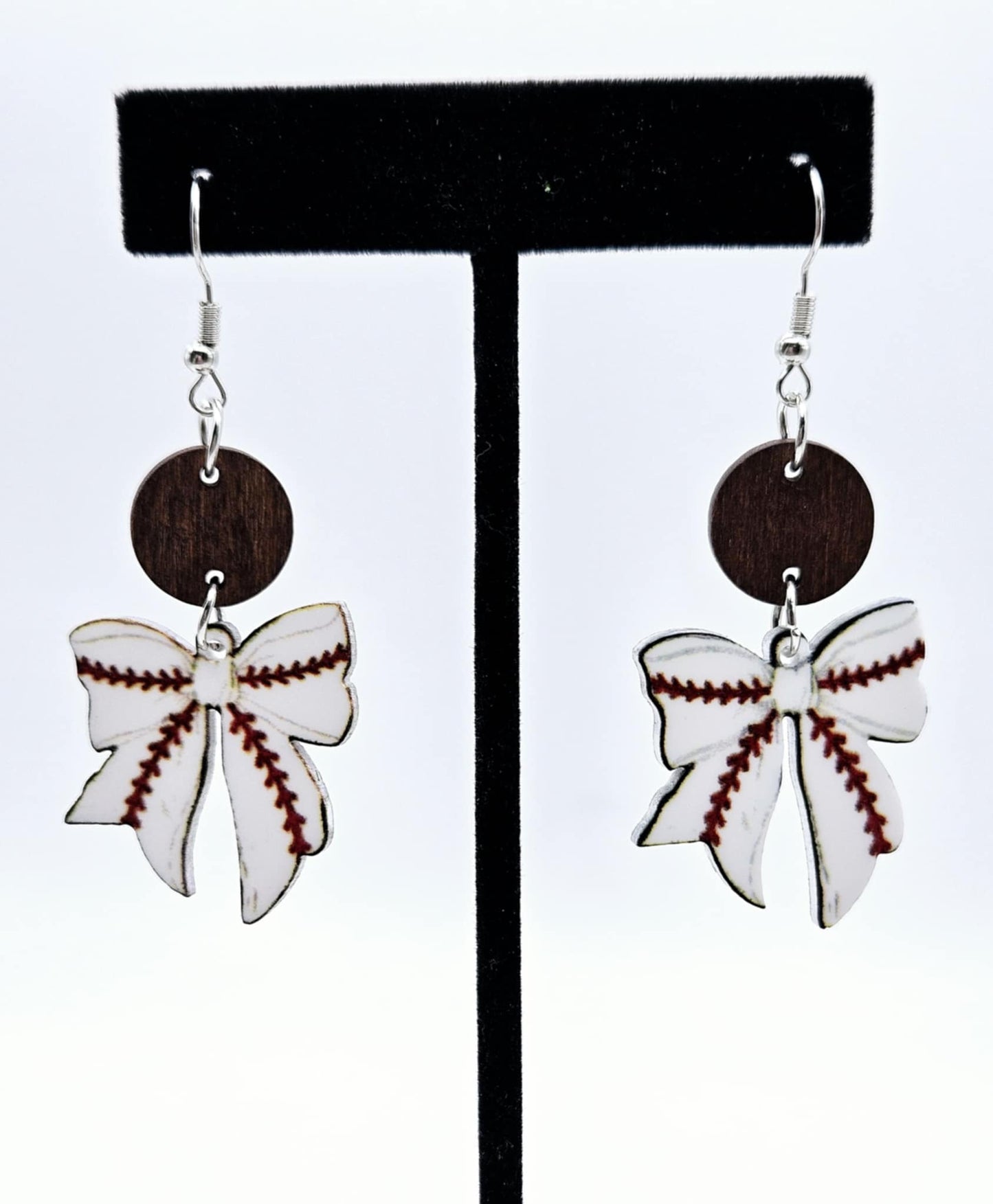 Baseball Bow Earrings