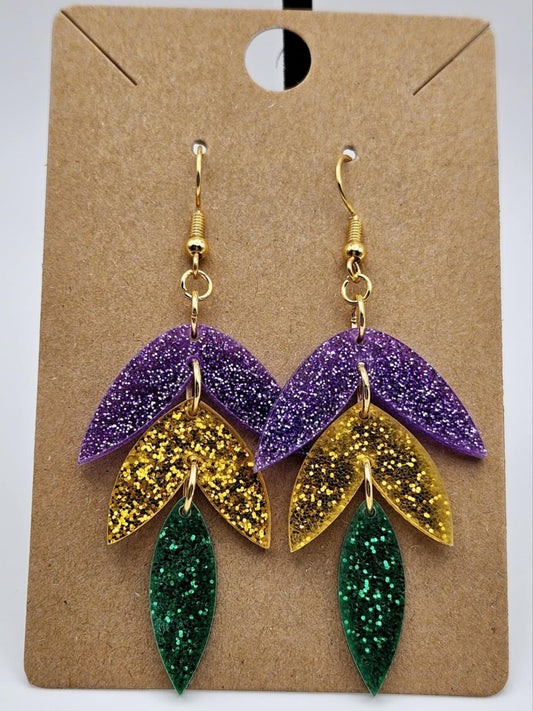 Mardi Gras Chevron Earrings