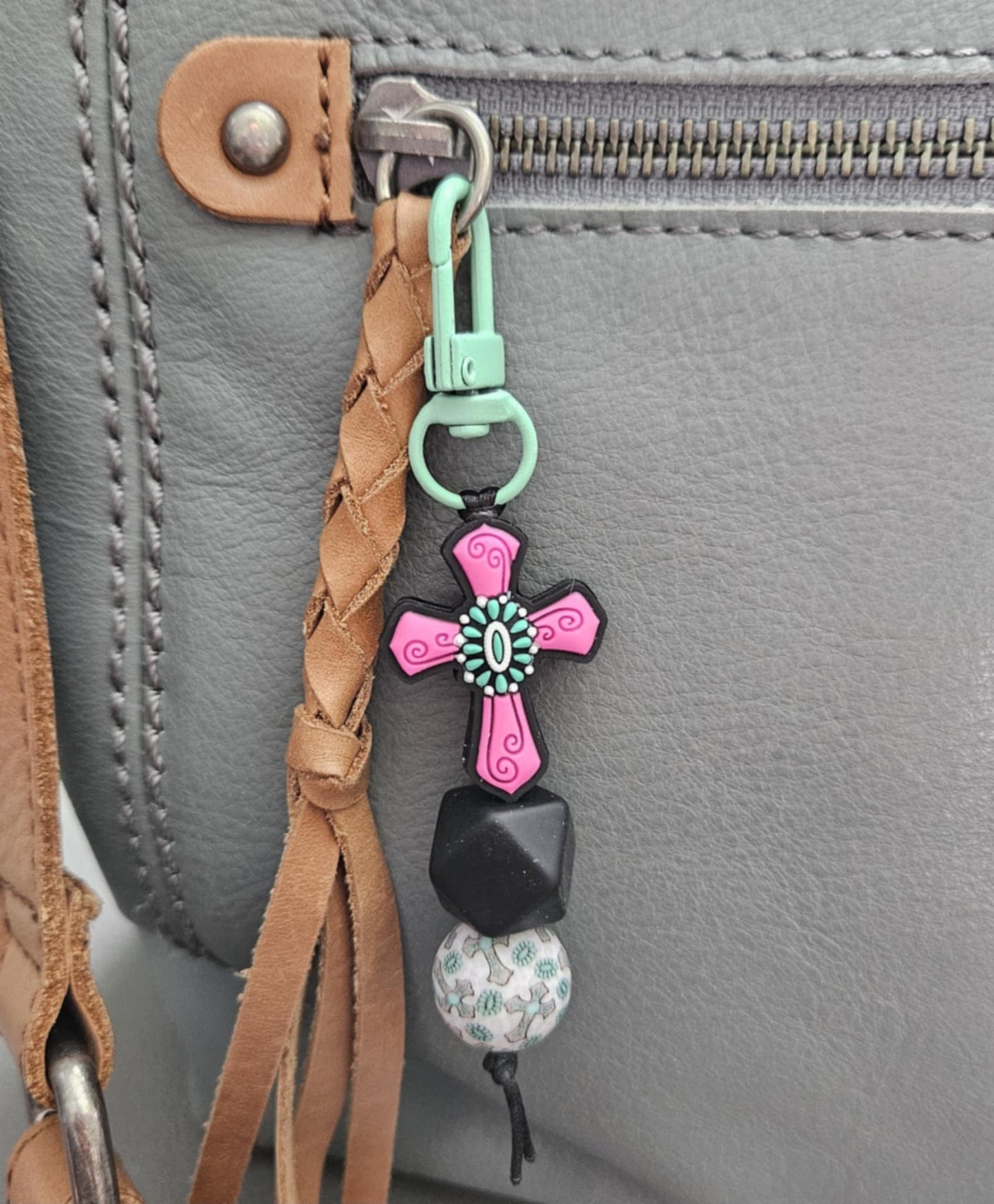 "Western Cross" Zipper Charm