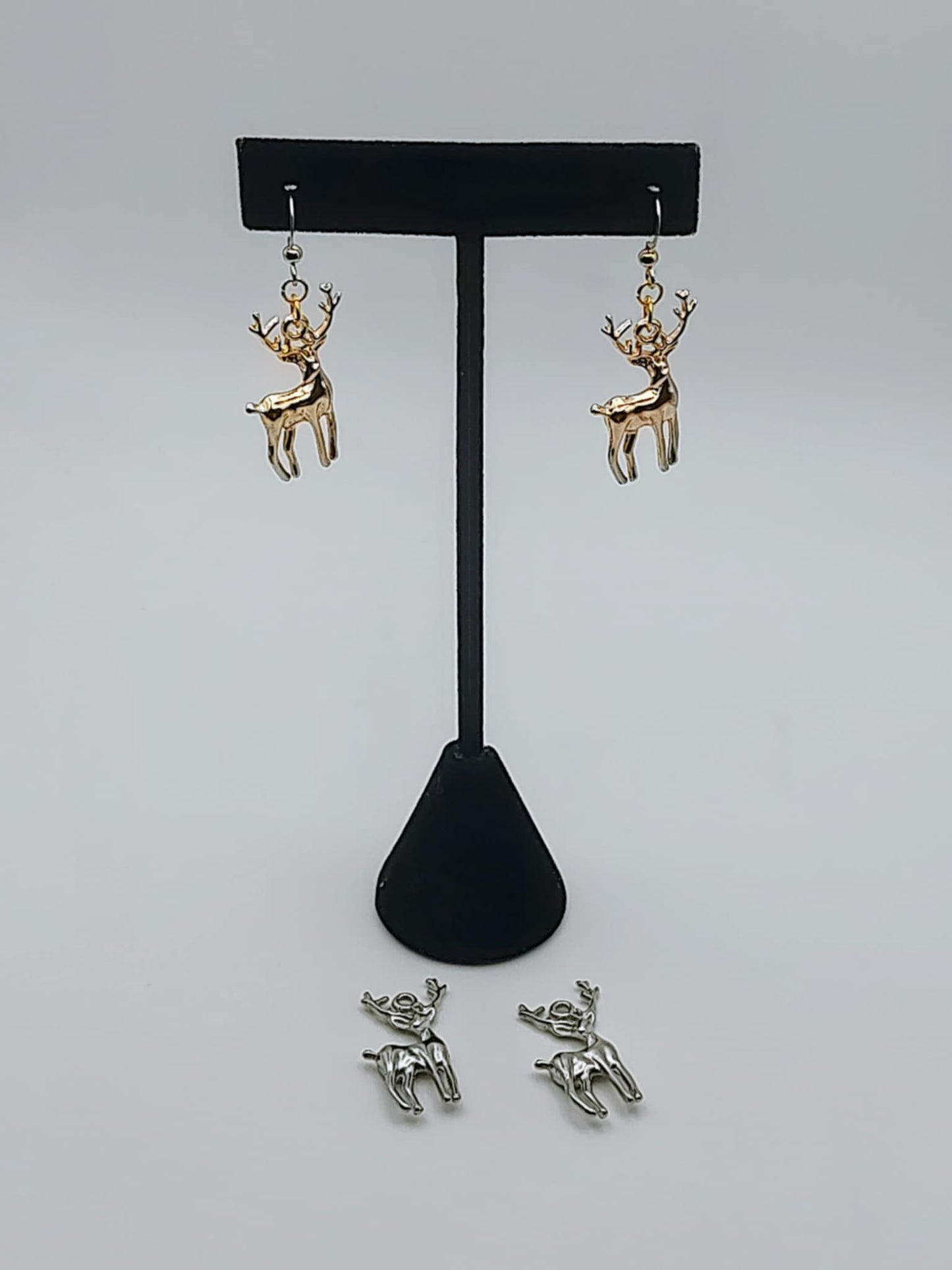 Metal Reindeer Earrings