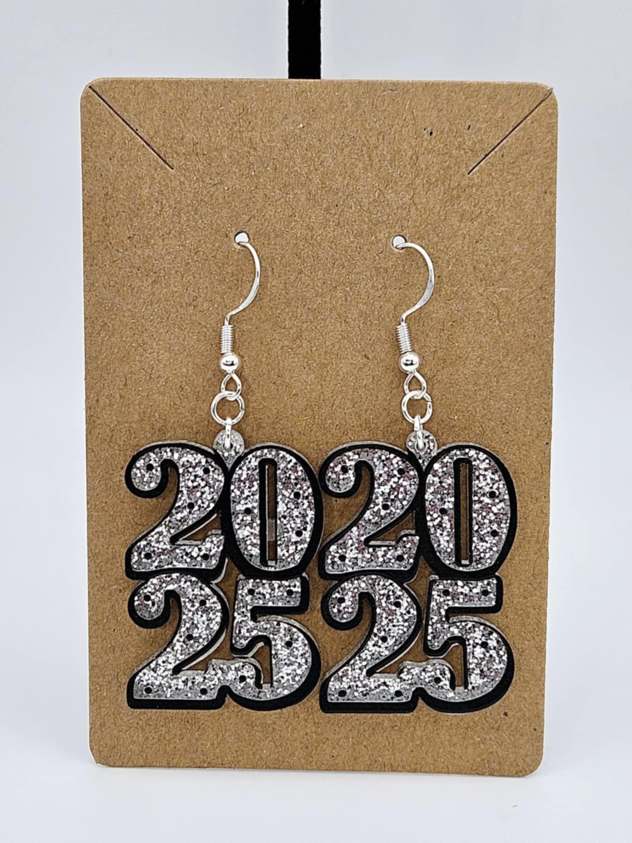 "2025" Glitter Earrings