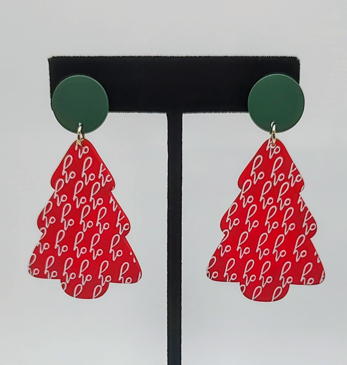 "Ho Ho Ho" Christmas Tree Earrings