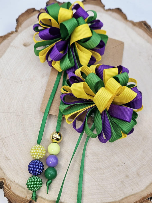 Mardi Gras Korker Hair Clips