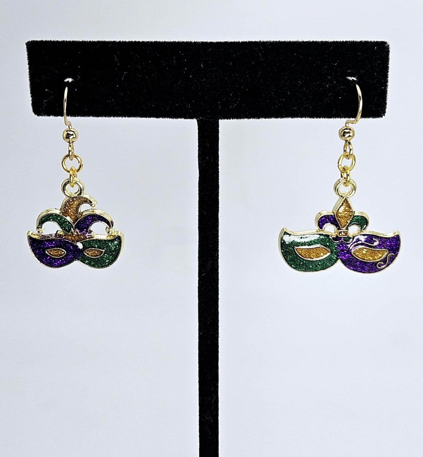Mardi Gras Drop Oil Earrings