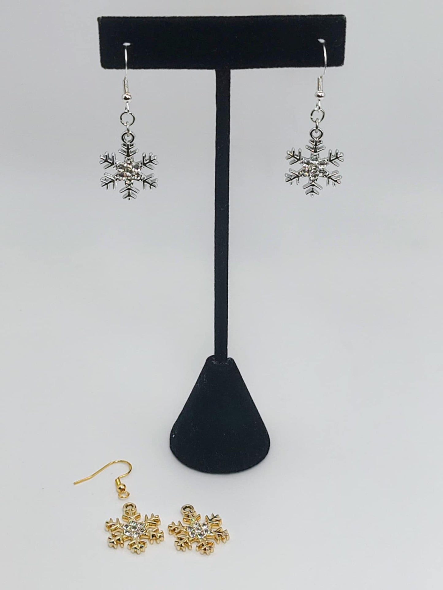 Rhinestone Snowflake Earrings