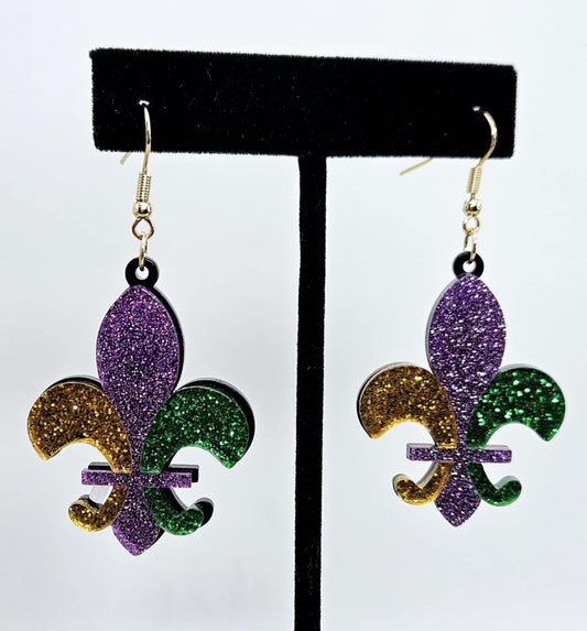 Mardi Gras Fleur-de-lis Earrings