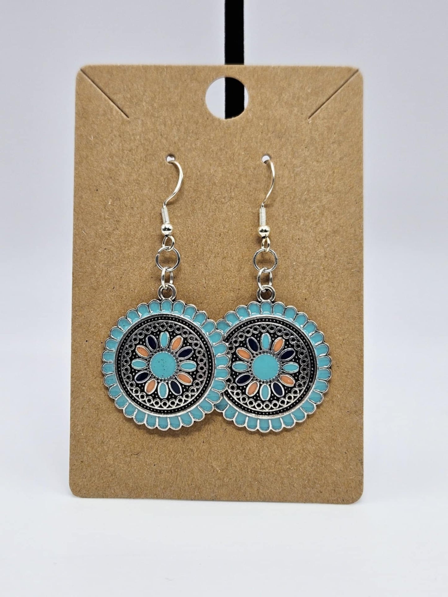 Round Aqua Earrings