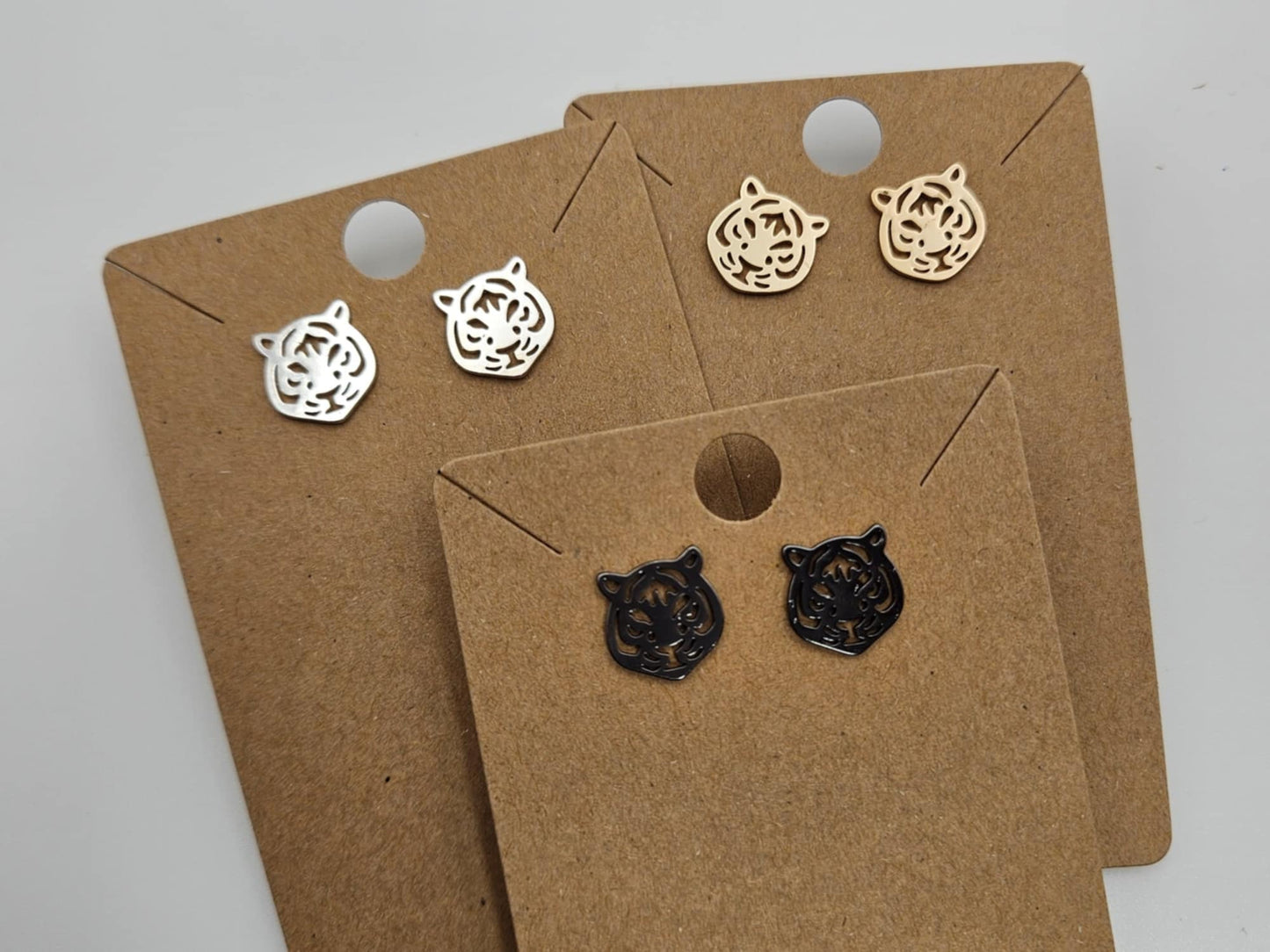 Small Tiger Head Studs