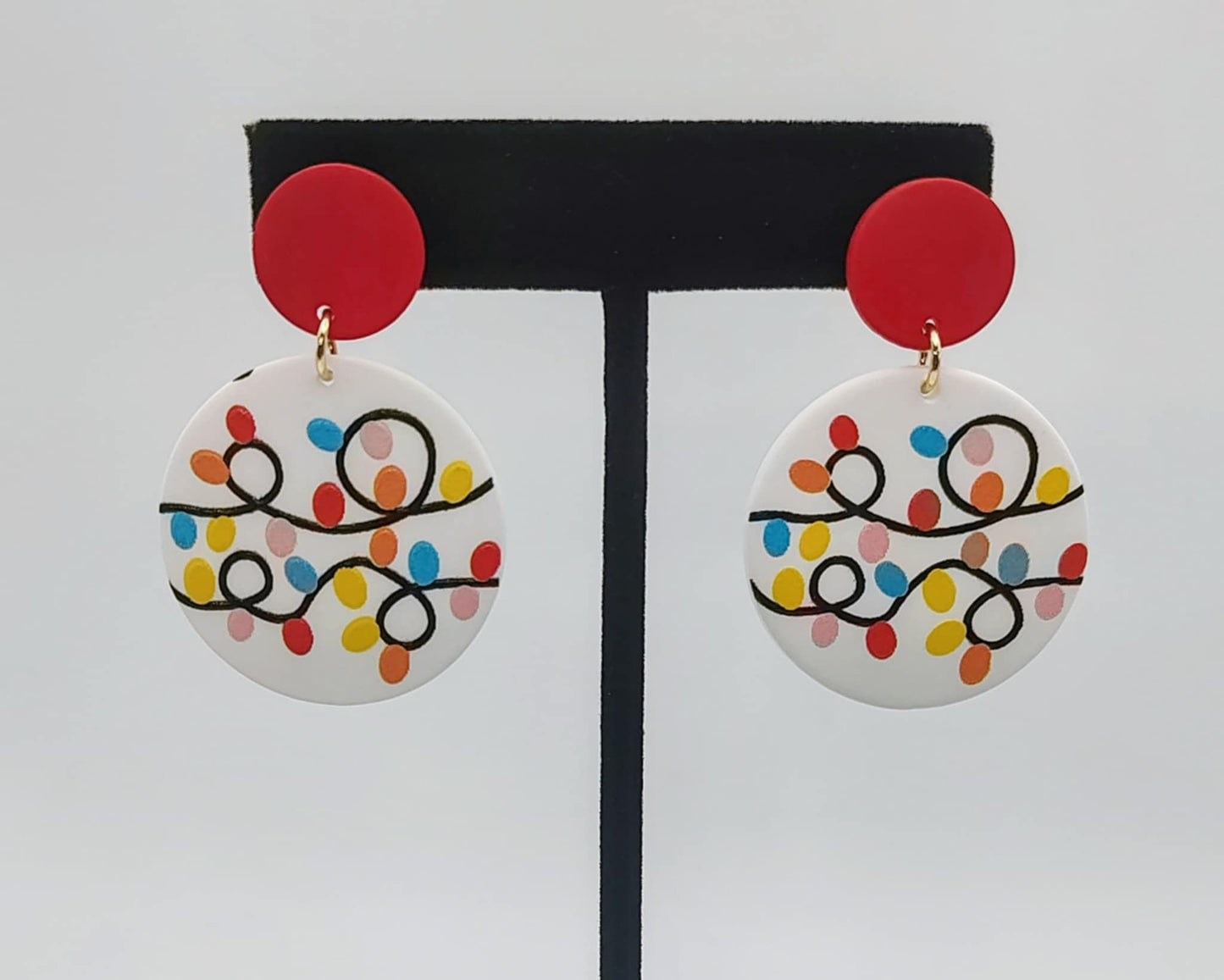 Clay Christmas Light Earrings