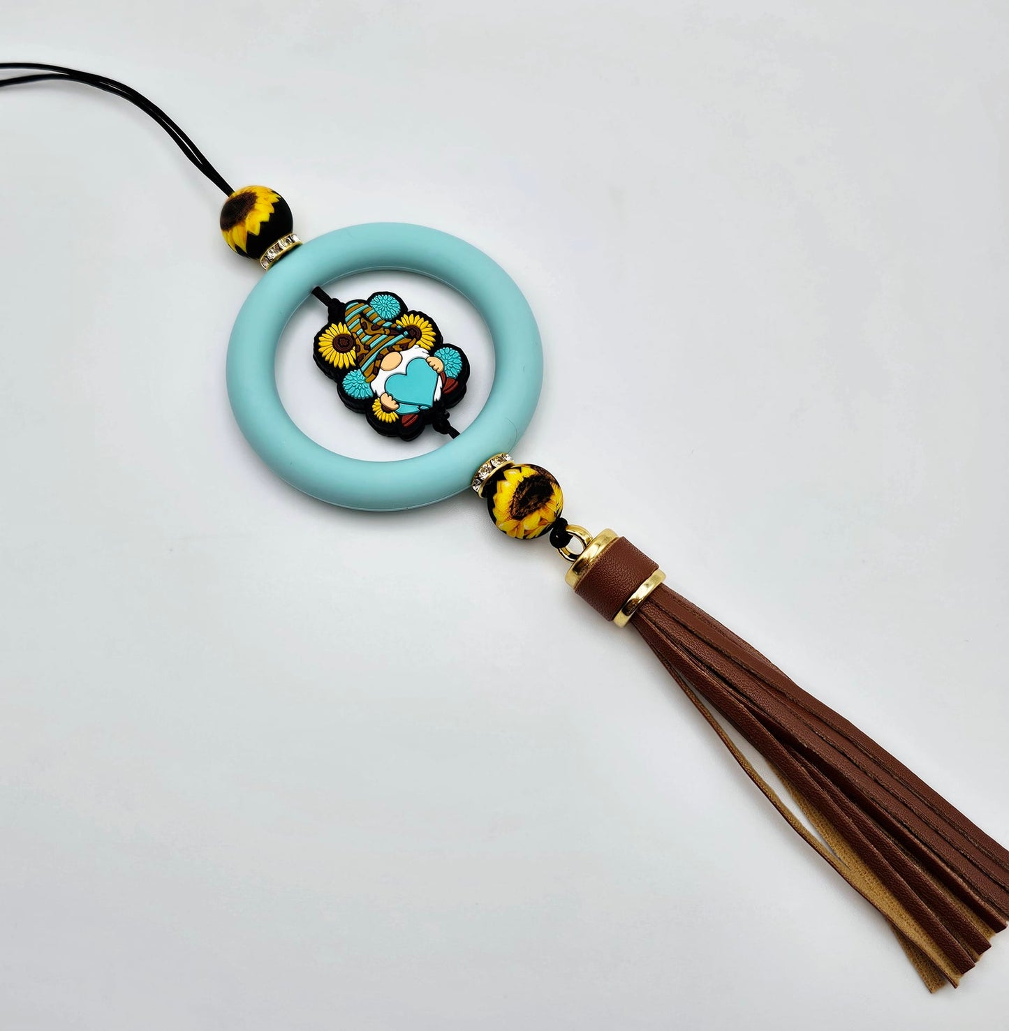 Sunflower Gnome Car Charm