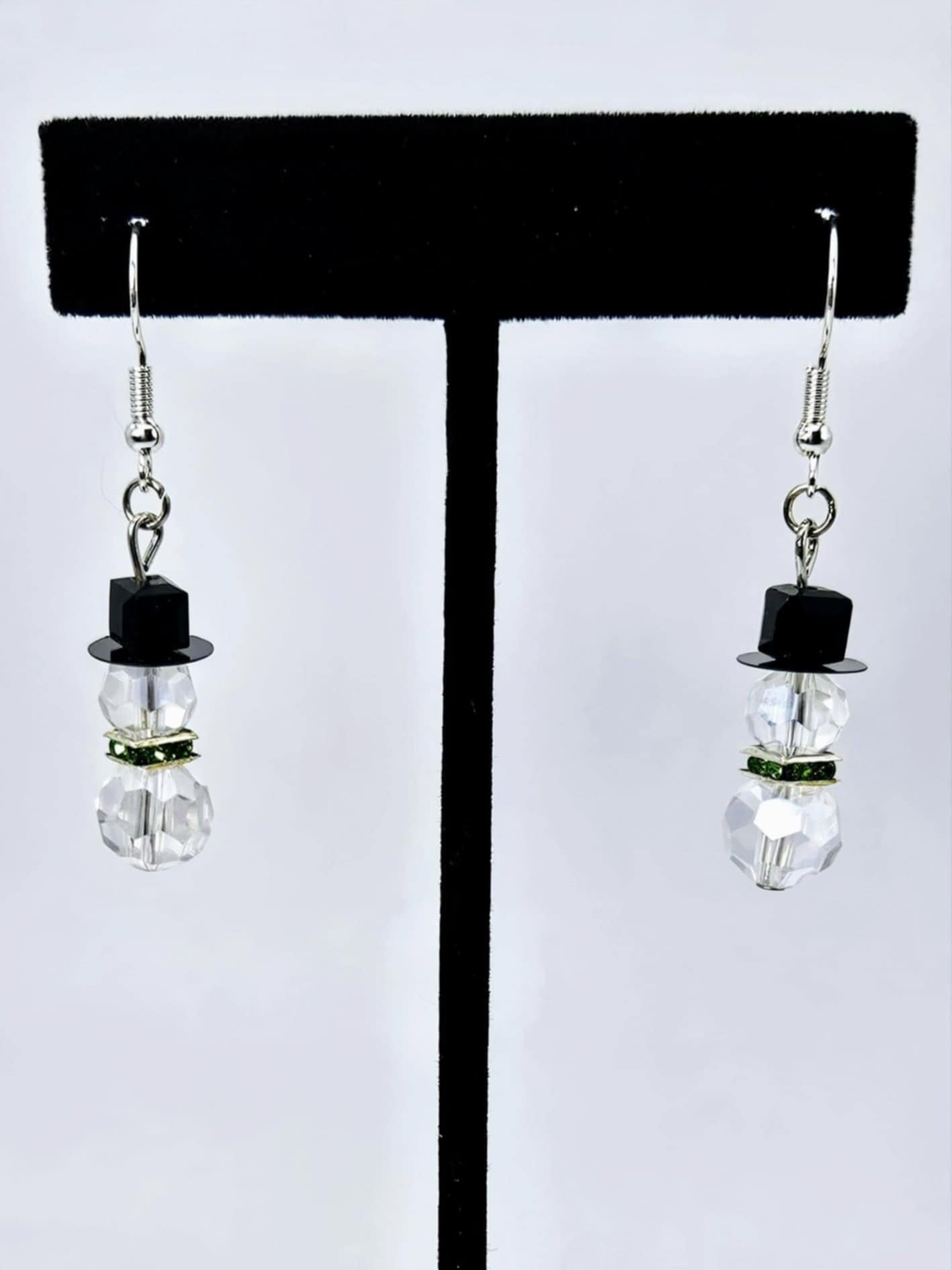 Beaded Snowman Earrings