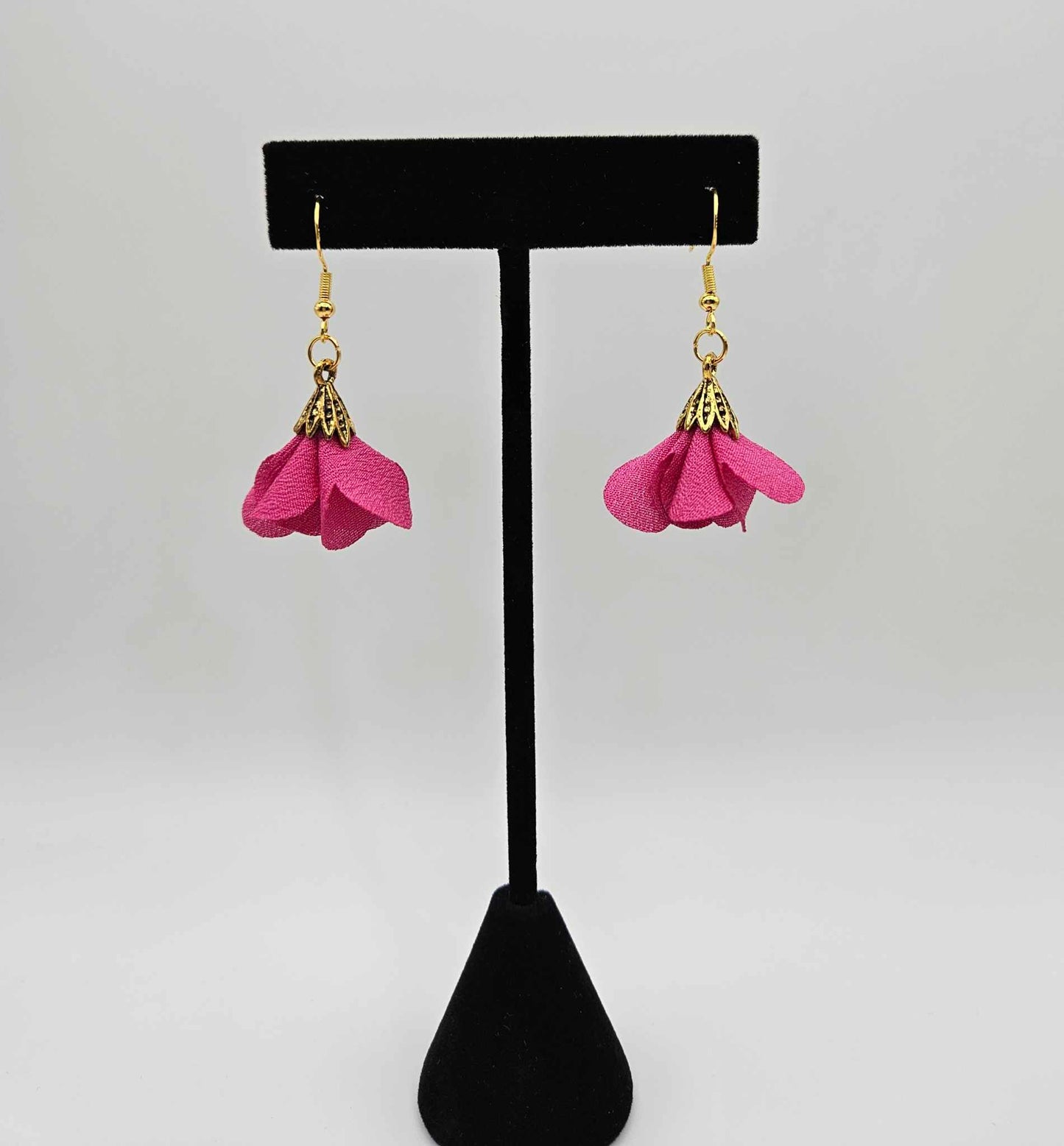 Satin-y Boho Petal Dangle Earrings