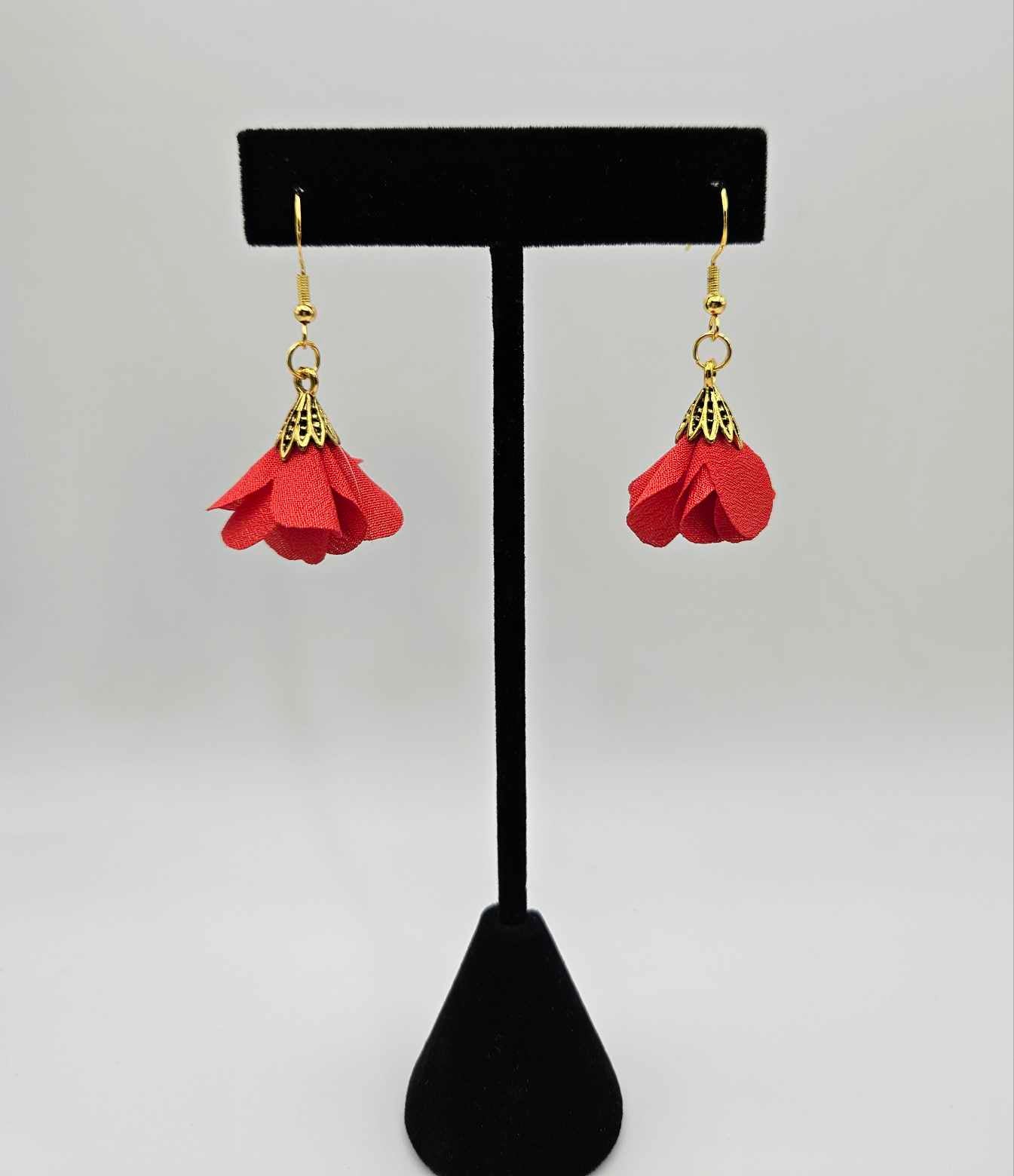 Satin-y Boho Petal Dangle Earrings