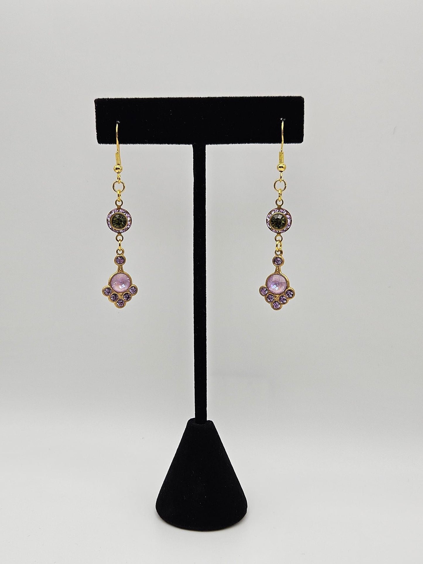 Vintage Violet & Olivine Earrings
