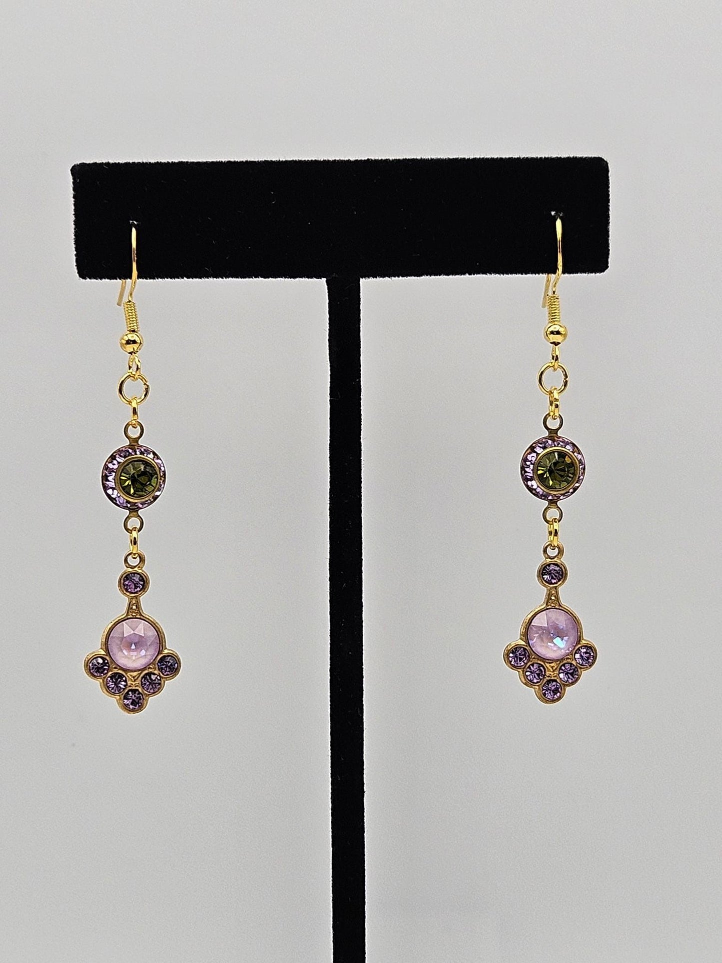 Vintage Violet & Olivine Earrings