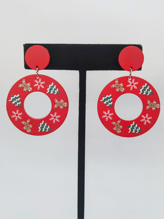 Wreath Christmas Earrings