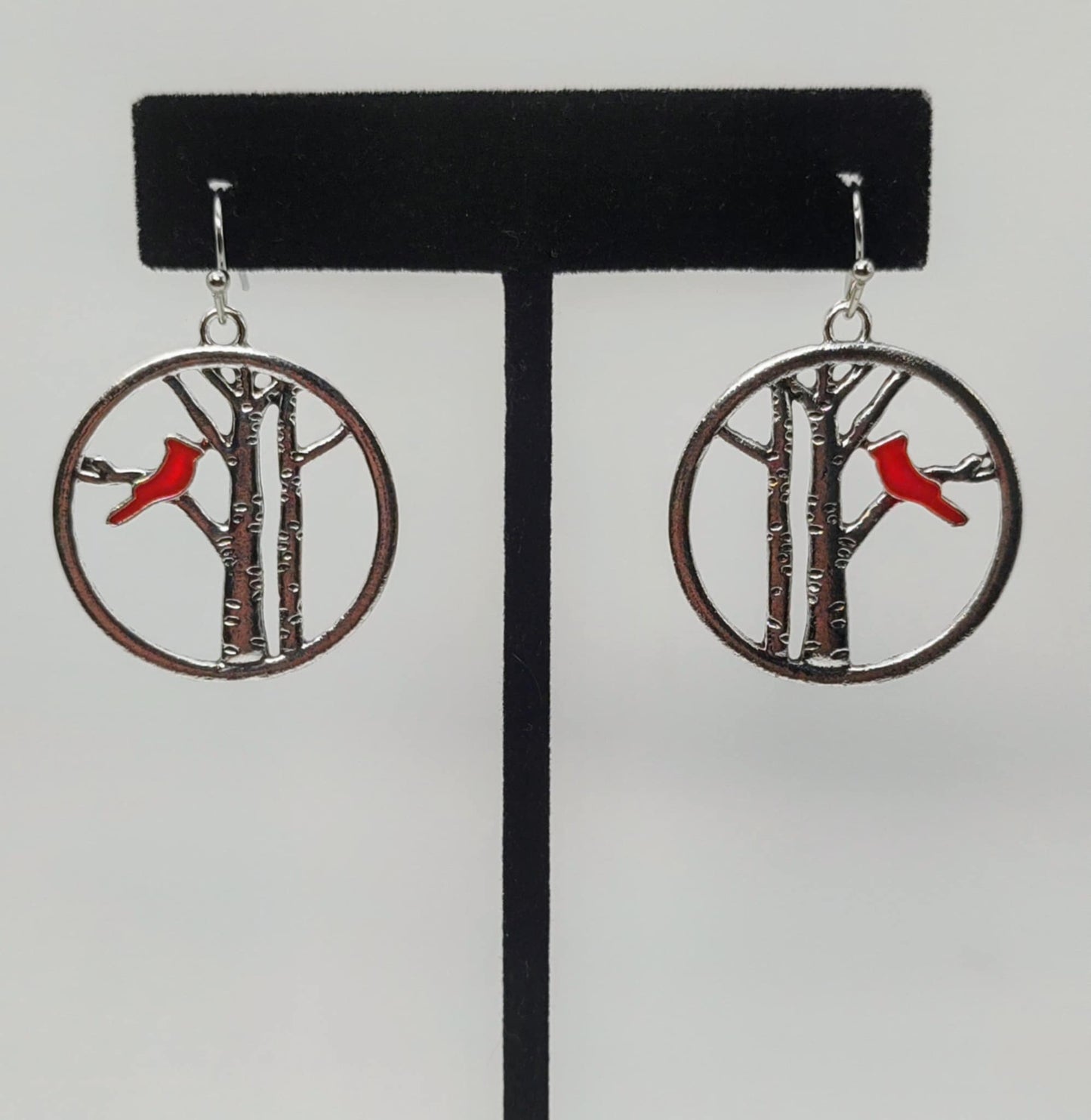 Winter Cardinal Earrings