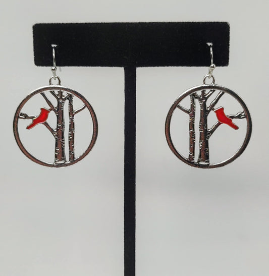 Winter Cardinal Earrings