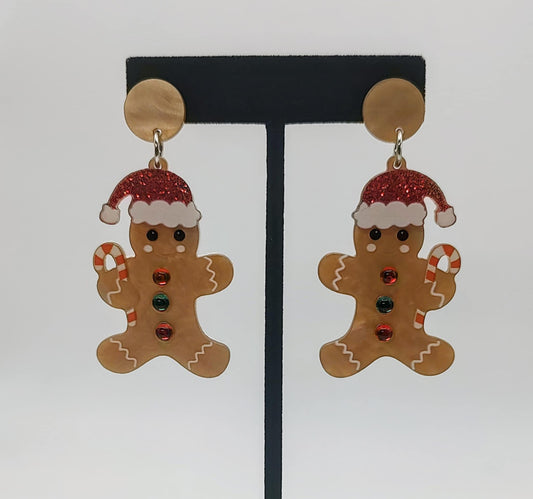 Gingerbread Santa Earrings