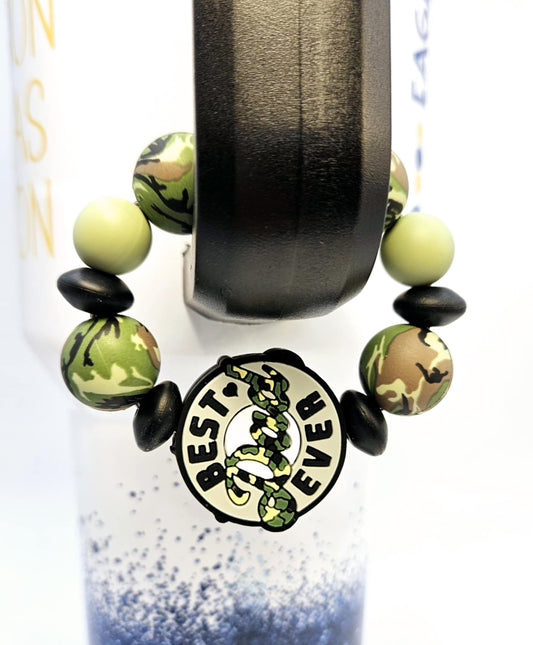 "Best Dad Ever" Camo Cup Charm
