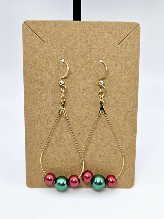 Beaded Christmas Earrings