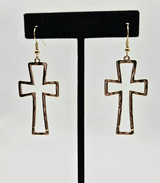 Minimalistic Metal Cross Earrings