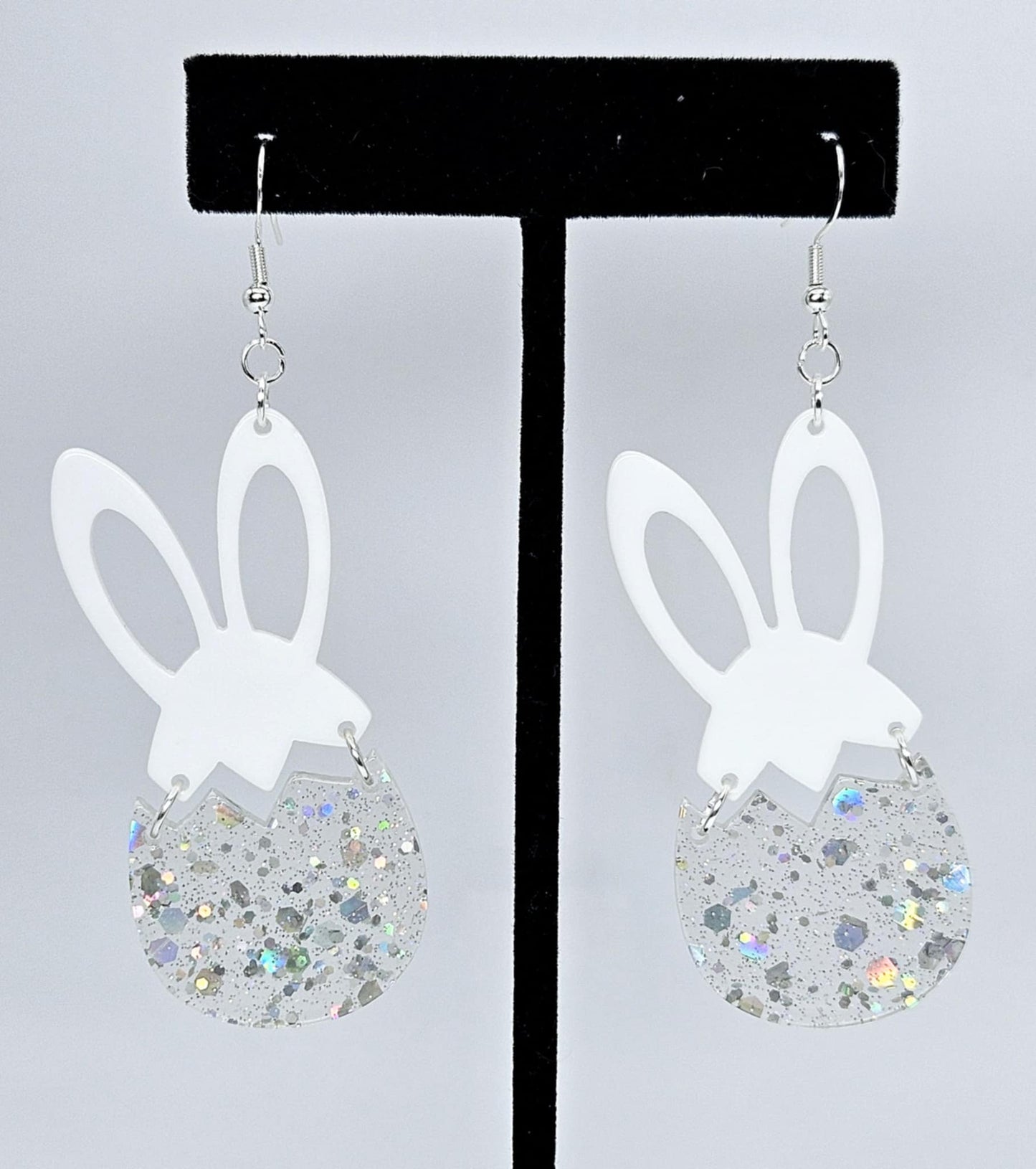 Cracked Egg Earrings- White