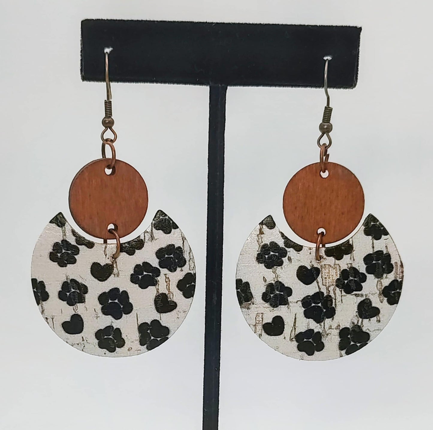 Paw-Print Cork Earrings