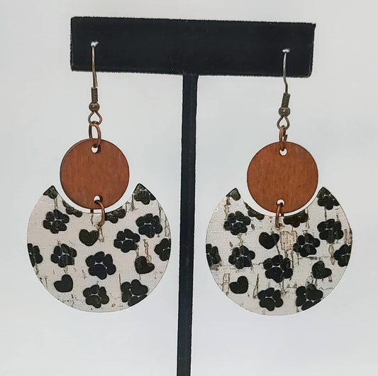 Paw-Print Cork Earrings
