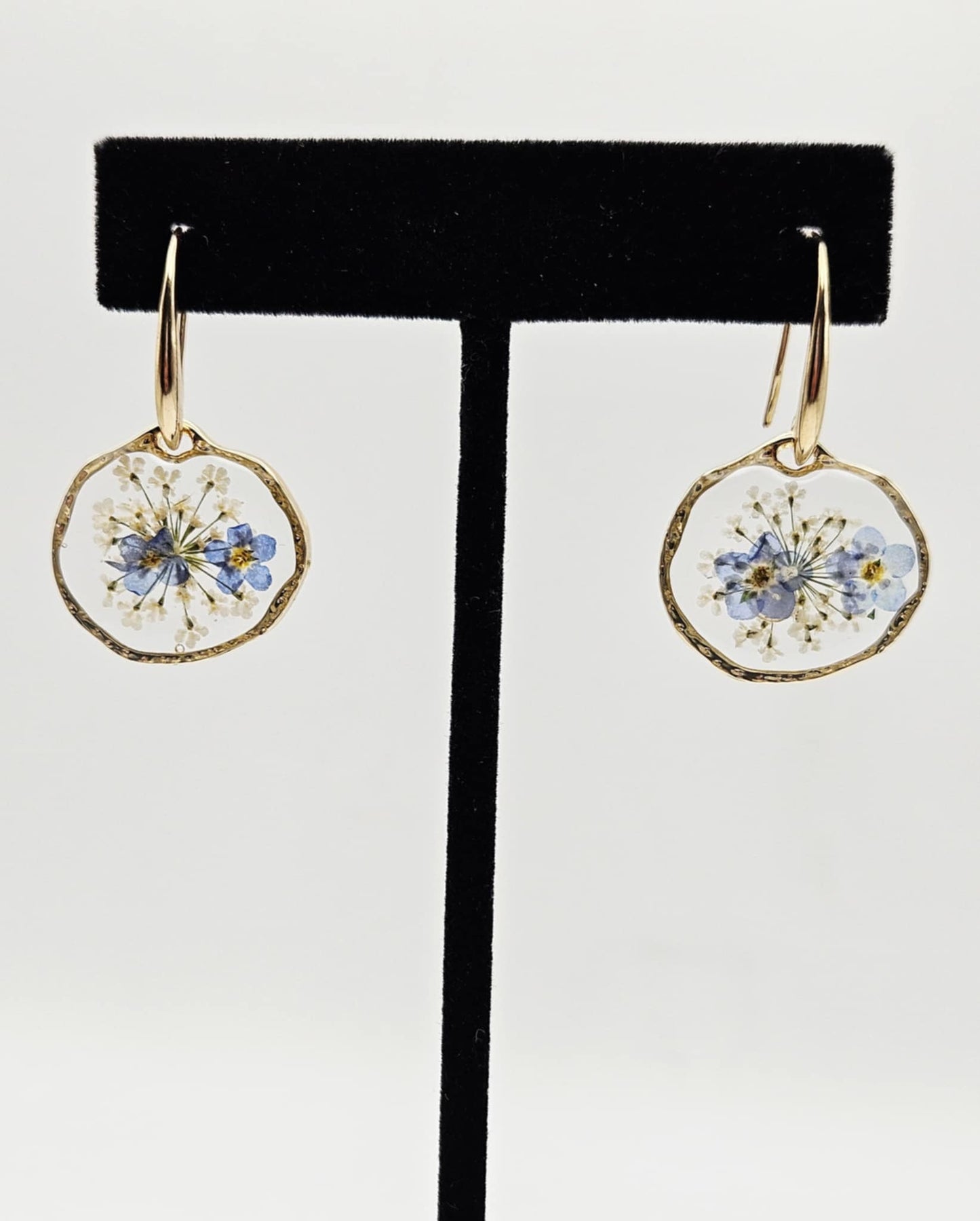 Floral Resin Earrings - Round