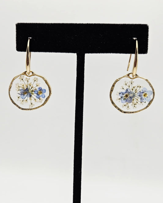 Floral Resin Earrings - Round