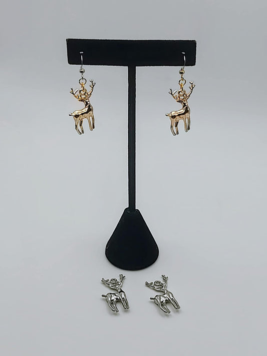 Metal Reindeer Earrings