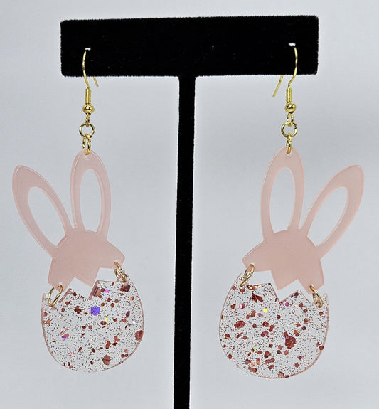 Cracked Egg Earrings- Pink