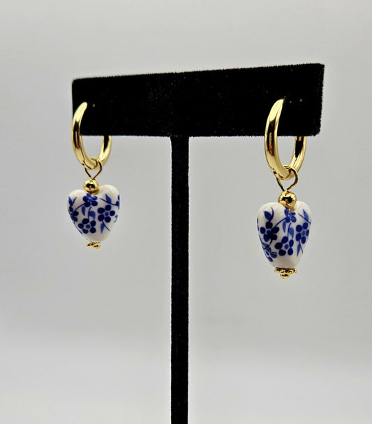 Ceramic Heart Earrings